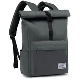 TANTOMI Rucksack Damen Herren, Rucksack Laptop Tasche 15,6 Zoll, Laptop Rucksack Damen Herren weit öffenbar, Rolltop Rucksack wasserdicht,Backpack Daypack für Schule,Fahrradfahren,Freizeit und Reise.