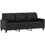vidaXL 3-Sitzer-Sofa Schwarz 180 cm Kunstleder