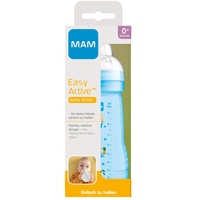 MAM Easy Active Trinkflasche (270 ml), Baby Trinkflasche inklusive MAM Sauger Größe 1 aus SkinSoft Silikon, Milchflasche mit ergonomischer Form, 0+ Monate, Hase