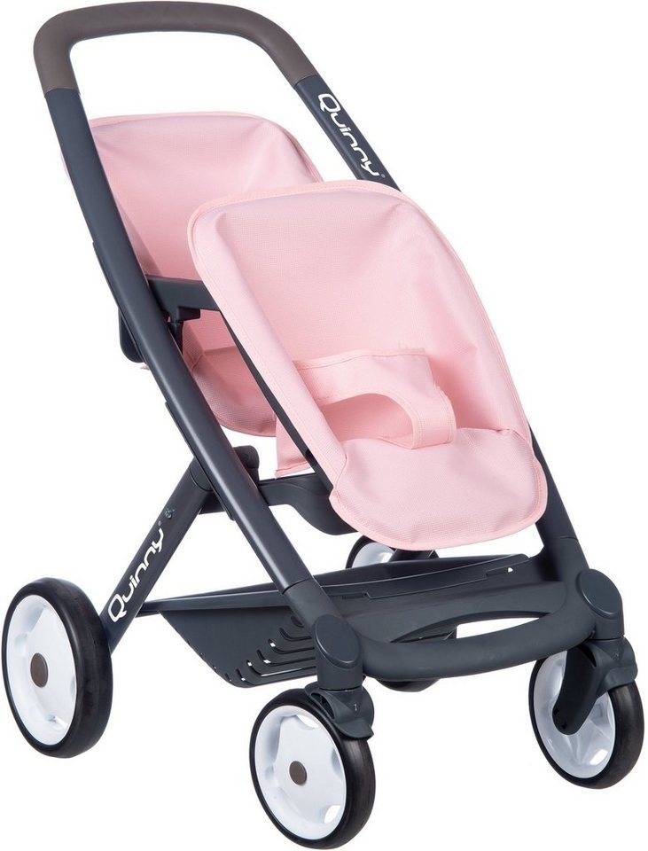 Smoby Puppen-Zwillingsbuggy Quinny, Made in Europe rosa|grau