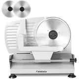 Elektrischer Allesschneider Edelstahl, Verstellbare Küchenmaschine 0 bis 15mm, 200W, Wurstschneidemaschine - Brotschneidemaschine, Silber - Silber