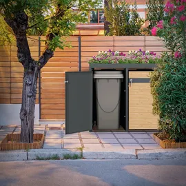 ML-Design Mülltonnenbox 132 x 80 x 124 cm bronze