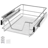 Ansobea Spülschrank Organizer Teleskopschublade 40cm Schrankauszug Küche Spülenunterschrank Organizer Schrankauszug Schubladeneinsätze für Küchenschrank inkl. Schienen, 4 Stück