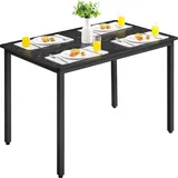 VASAGLE Esstisch Küchentisch, 70 x 110 x 77 cm, ebenholzschwarz-mattschwarz