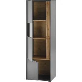 Home Affaire Wohnwand City/Giron, moderne Anbauwand, Komplettset in vielen Farben verfügbar, (Set, 4-St), enthält zwei Vitrinen, ein Lowboard & ein Wandboard grau
