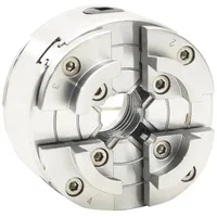 VidaXL 4-Backen-Drechselfutter mit M33 Aufnahme Stahl Silbern 96 mm