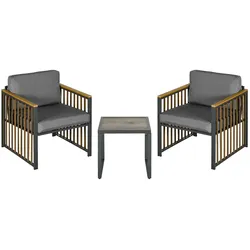 Outsunny Rattan-Gartenmöbelset PE Rattan, Stahl