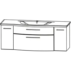 Puris Linea Waschtisch mit Unterschrank 131,2 cm mit Griff 350, Badmöbel,