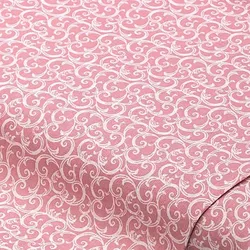 Baumwollstoff Ranken „Sina“, rosa/weiß
