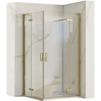 REA Duschkabine Hugo Double Gold Brush 80x80 -