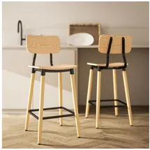 Homcom Barhocker 2er Set Barstuhl für Küche, Wohnzimmer, Esszimmer