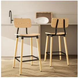 Homcom Barhocker 2er Set Barstuhl für Küche, Wohnzimmer, Esszimmer
