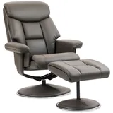 Homcom Relaxsessel mit Hocker, Fernsehsessel mit Liegefunktion, Wippfunktion, Grau