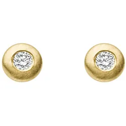 Paar Ohrhänger ADELIA ́S, gold, Ohrringe, Damen, Damen, 0,07 ct VVS = sehr sehr kleine Einschlüsse, Gelbgold 585, mit Diamant / Brillant für Damen