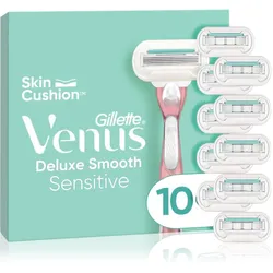 Gillette Venus Deluxe Smooth Sensitive Rasierer + Rasierklingen 10 St.