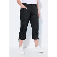 Ulla Popken Cargohose 7/8 Komfortbund Schwarz 42