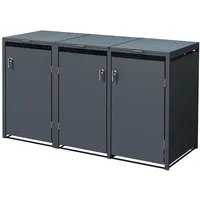 ML-Design Mülltonnenbox Anthrazit, Metall, 240 L, Rechteckig, 80x116.3x200 cm,