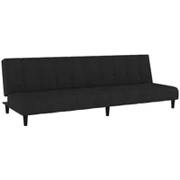 vidaXL Schlafsofa 2-Sitzer Schwarz Samt