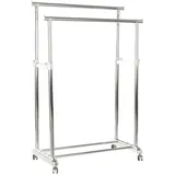 DKD Home Decor Garderobenständer mit Rädern DKD Home Decor Metall PP (81 x 44 x 160 cm) - Silber