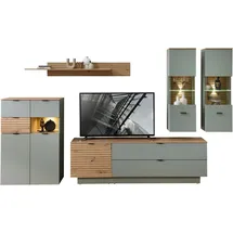 Innostyle Wohnwand Ina Wohnwand, 340x200x44 cm (B/H/T), (6-St) grün