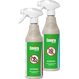 Envira Textilien Pack - Milbenspray & Mottenspray - Geruchlos, auf Wasserbasis & mit Langzeitwirkung - Je 500 ml