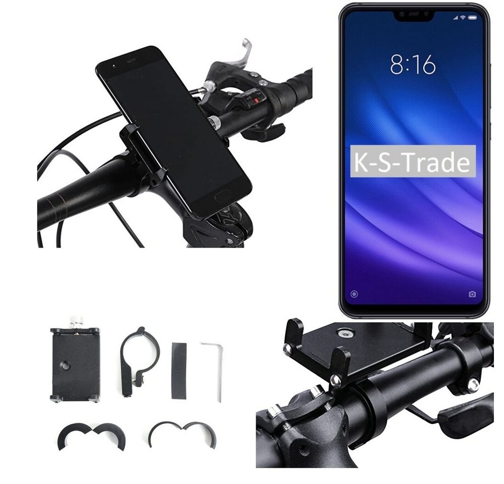 K-S-Trade für Xiaomi Mi 8 lite Smartphone-Halterung, (Handyhalterung das Fahrrad Halter Lenkstange Fahrradhalterung) schwarz