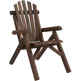 Outsunny Adirondack Gartenstuhl Holzstuhl Hochlehner mit Armlehne Tannenholz Braun