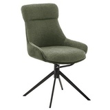 MCA Furniture MCA PELION 4 Fuß Stuhl Stahl/Stoffbezug 360° drehbar - Olive / Schwarz