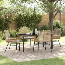 vidaXL Garten Essgruppe 5-tlg. Braun