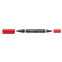 STAEDTLER Lumocolor duo Permanentmarker rot 0,6 - 1,5 mm, 10 St.