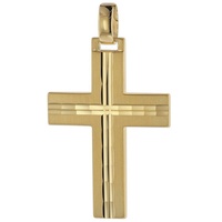 trendor Kreuzanhänger Kreuz- für Männer 585 Gold 32 mm goldfarben