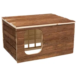 Trixie Natural Living Haus Hilke mit Raufe, Meerschweinchen, Rindenholz, 40 23 32 cm