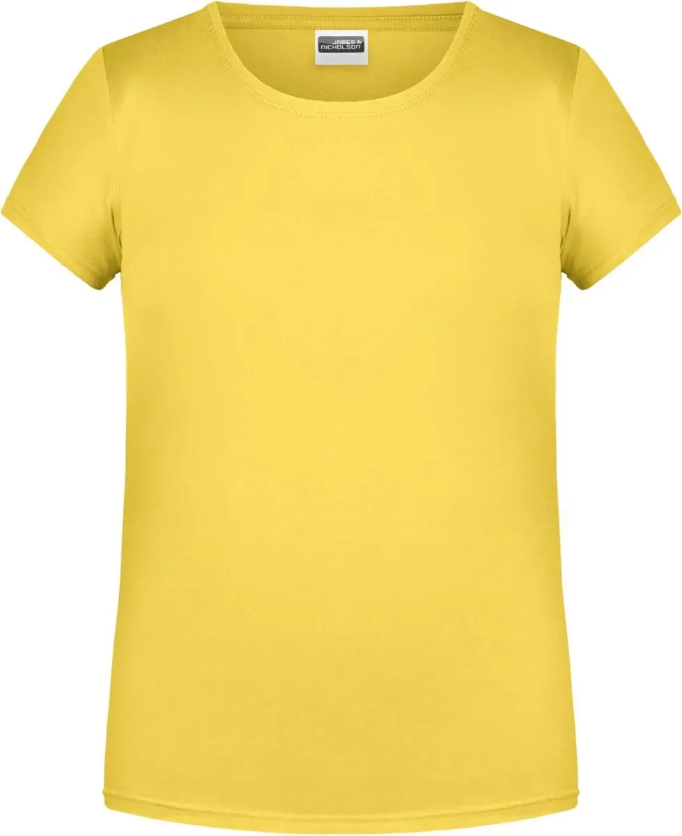 James & Nicholson Mädchen Bio T-Shirt 8007G yellow XL