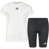 Adidas Train Essentials Tee and Shorts Set Kids T-Shirt, White/Carbon, 13-14 Years