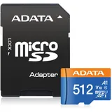 A-Data ADATA CARD MICROSDHC 512GB UHS-I CL10 100/20 MB/s W/1 Adap.