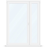 Balkontür mit Seitenteil, Kunststoff-Profil aluplast IDEAL® 4000, Weiß, zweiteilig, 1500x2000 mm, individuell konfigurieren