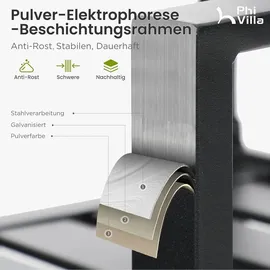 luxuskollektion PHI VILLA Gartenmöbel Set Metall E-Coating Schwarz - Schwarz