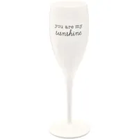 Koziol Glas mit Spruch CHEERS No. 1, bruchsicheres und stoßfestes Sektglas, aus thermoplastischem Material, isoliert 4x besser als Glas, 100 ml, 1 Stück
