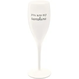 Koziol Glas mit Spruch CHEERS No. 1, bruchsicheres und stoßfestes Sektglas, aus thermoplastischem Material, isoliert 4x besser als Glas, 100 ml, 1 Stück