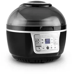 Klarstein VitAir Turbo Heißluftfritteuse grau-schwarz 1400W Grillen Backen 9l Schwarz