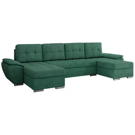 Sofa.de Wohnlandschaft mit Schlaffunktion ¦ türkis/petrol ¦ Maße (cm): B: 357 H: 85 T: 218.0