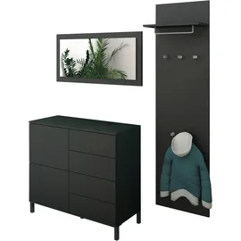 borchardt Möbel Garderoben-Set 3 Stk. 133 x 35 x 160 schwarz