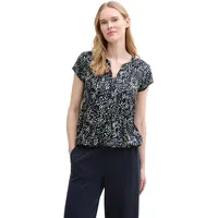 Tom Tailor 1045238 Kurzarm-bluse - Multicolor Navy Dot Structure