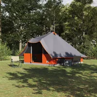 VidaXL Familienzelt Tipi Grau und Orange 8-Personen Wasserfest