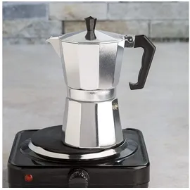 Faizee Möbel Espressokocher Mokka Premium Espresso Aluminium groß grau 12 Tassen 600 ml - Grau