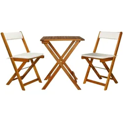 vidaXL 3-tlg. Bistro-Set Klappbar mit Auflagen Massivholz Akazie