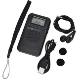 Csparkv - 103 x 60 x 15 mm) Tragbares Radio, Mini-Taschenradio mit Lautsprecher, fm/am, digitaler Stereo-DSP-Empfänger mit Wecker und Timer für