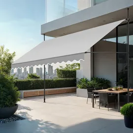 Tectake tectake® Klemmmarkise, mit Handkurbel, höhenverstellbar - 304 cm, einfache Montage
