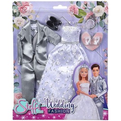 Simba 105723495 – Steffi Love, Wedding Fashion, Brautkleid/Hochzeitsanzug mit Zubehör für Ankleidepuppen