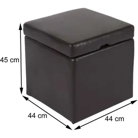 MCW Sitzhocker Carrara Leder + Kunstleder 44 x 45 x 44 cm Braun